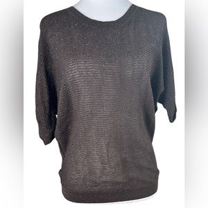 A.N.A Brown and Gold metallic sweater